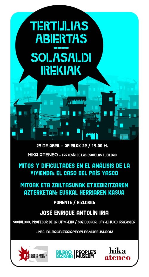 La tertulia propone desentrañar estos mitos y abordar las dificultades que implica analizar la vivienda desde una perspectiva sociológica. El acceso a la vivienda se ha convertido en uno de los principales desafíos sociales en las sociedades contemporáneas, y el País Vasco no es una excepción. Sin embargo, el análisis de esta problemática suele estar atravesado por simplificaciones, lugares comunes y lecturas parciales que dificultan una comprensión adecuada de sus causas y posibles soluciones, conformando un conjunto de mitos que condicionan tanto el debate público como el diseño de políticas.